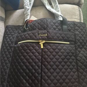 Black Quilted Tote Bag